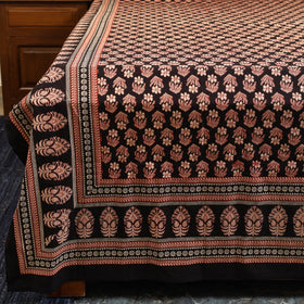 Black - cotton double bagru bed sheet set (108 x 90 in) 07