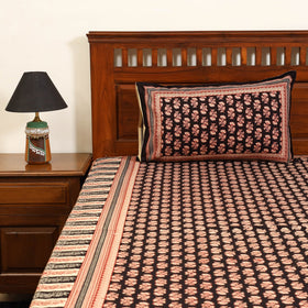 Black - cotton double bagru bed sheet set (108 x 90 in) 10