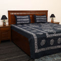 Black - cotton double hand batik bed sheet set 02
