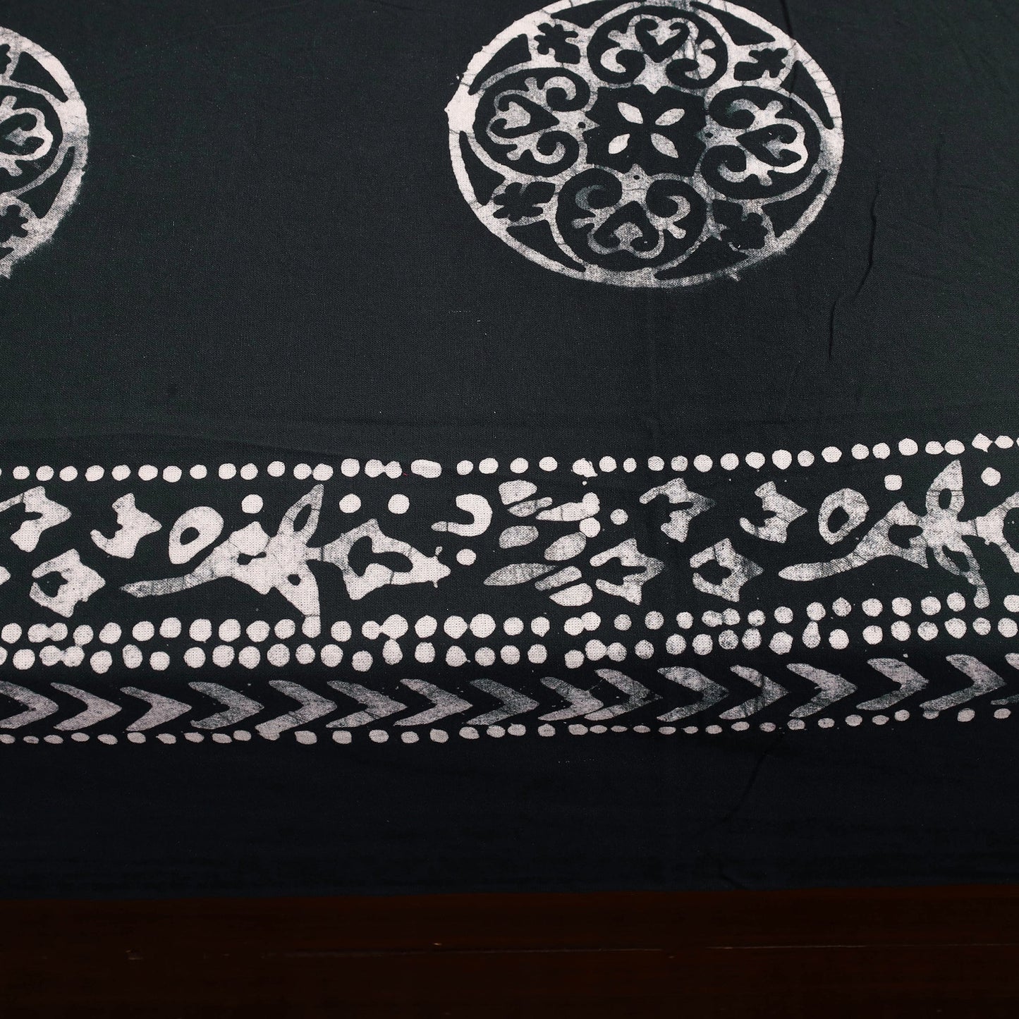 Black - cotton double hand batik bed sheet set 17