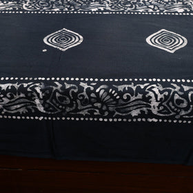 Black - Cotton Double Hand Batik Print Bed Sheet Set 51