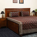 Black - cotton double sanganeri bed sheet set (108 x 90 in)