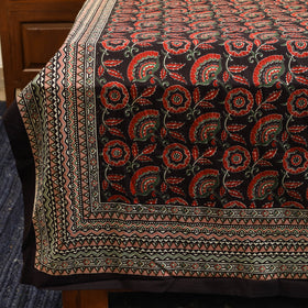 Black - cotton double sanganeri bed sheet set (108 x 90 in)