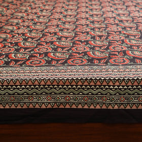 Black - cotton double sanganeri bed sheet set (108 x 90 in)