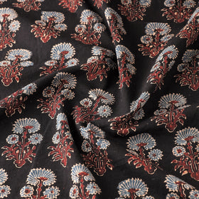 Buy Black Block Print Cotton Ajrakh Fabric