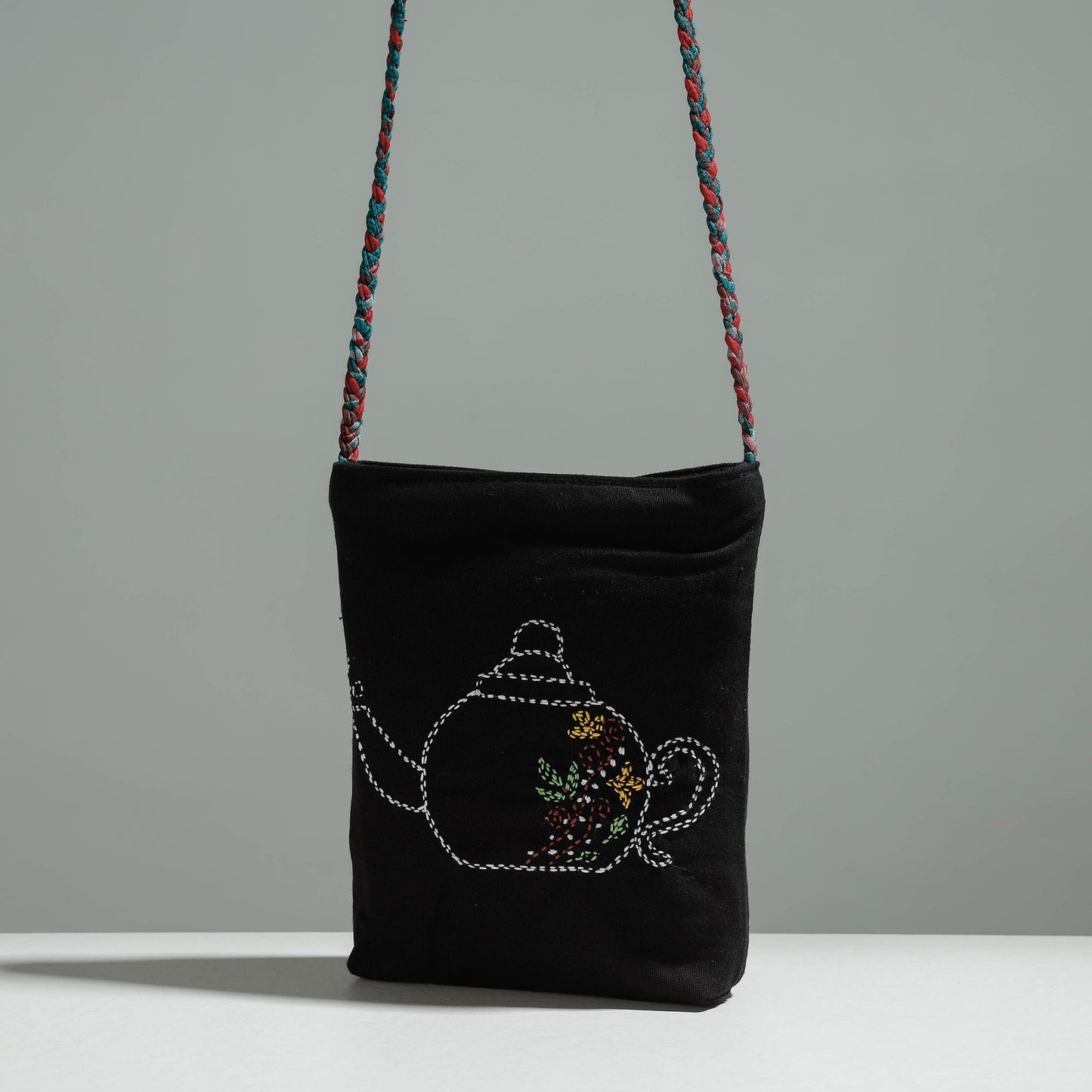 Buy Gamcha Fabric Hand Embroidered Cotton Sling Bag Online at iTokri.com