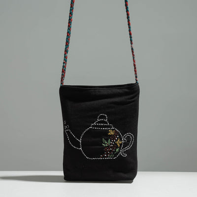 Buy Gamcha Fabric Hand Embroidered Cotton Sling Bag Online at iTokri.com