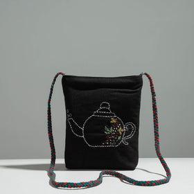 Buy Gamcha Fabric Hand Embroidered Cotton Sling Bag Online at iTokri.com
