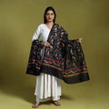  Black Cotton Hand Batik Print Dupatta