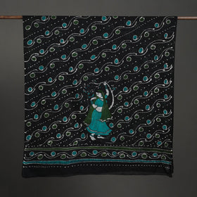  Cotton Hand Batik Print Black Dupatta