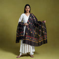  Black Cotton Hand Batik Print Dupatta