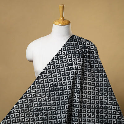 Black Cotton Hand Batik Print Fabric