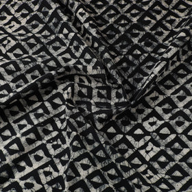 Black Cotton Hand Batik Print Fabric