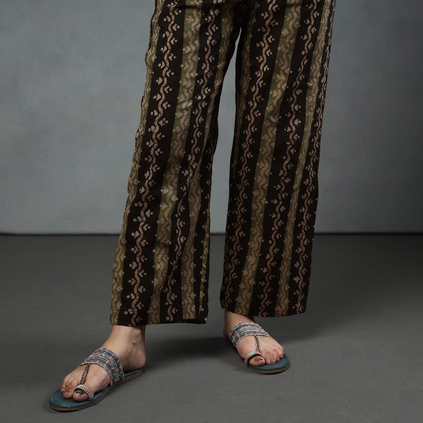 Buy Black Cotton Hand Batik Print Kurta Set