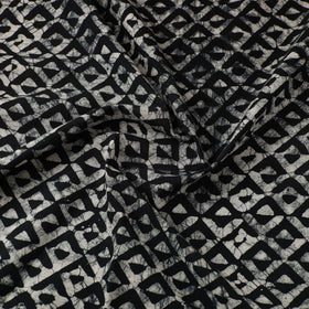 Black Cotton Hand Batik Print Fabric