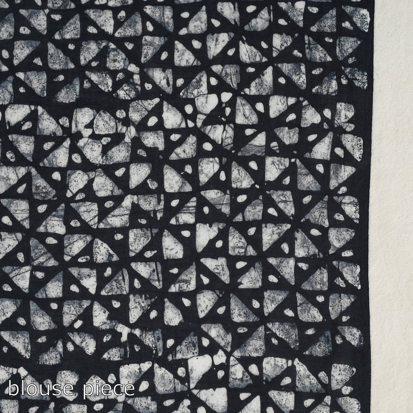 Black - Cotton Hand Batik Print Saree 10