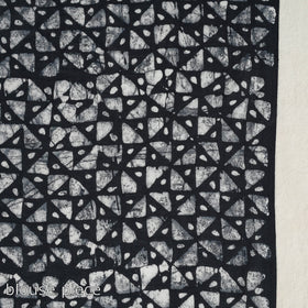 Black - Cotton Hand Batik Print Saree 10