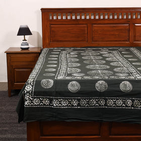  Black Hand Batik Print Bed Sheet 