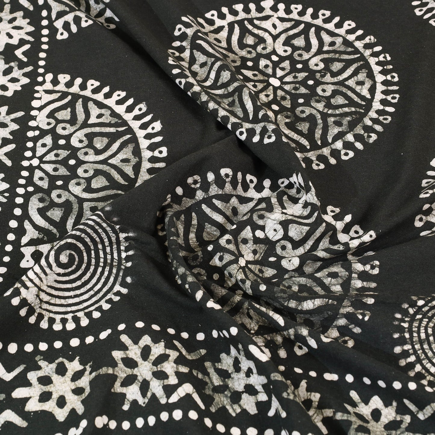  Black Hand Batik Print Bed Sheet 