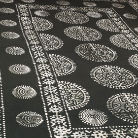  Black Hand Batik Print Bed Sheet 