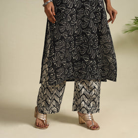  Black Cotton Hand Batik Print Suit Set