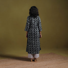 Cotton hand batik a-line kurta for women 11 - handcrafted