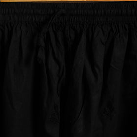 Buy Black Cotton Hand Embroidery Chikankari Short