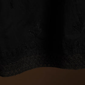 Buy Black Cotton Hand Embroidery Chikankari Short