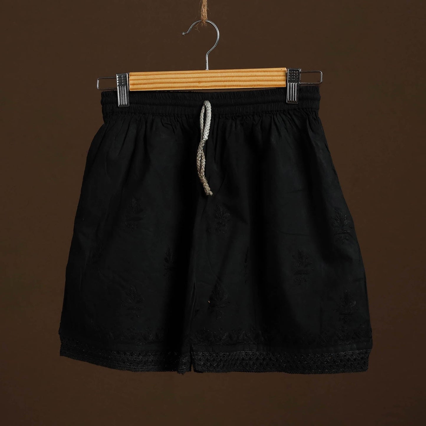 Black - cotton hand embroidery chikankari short 44