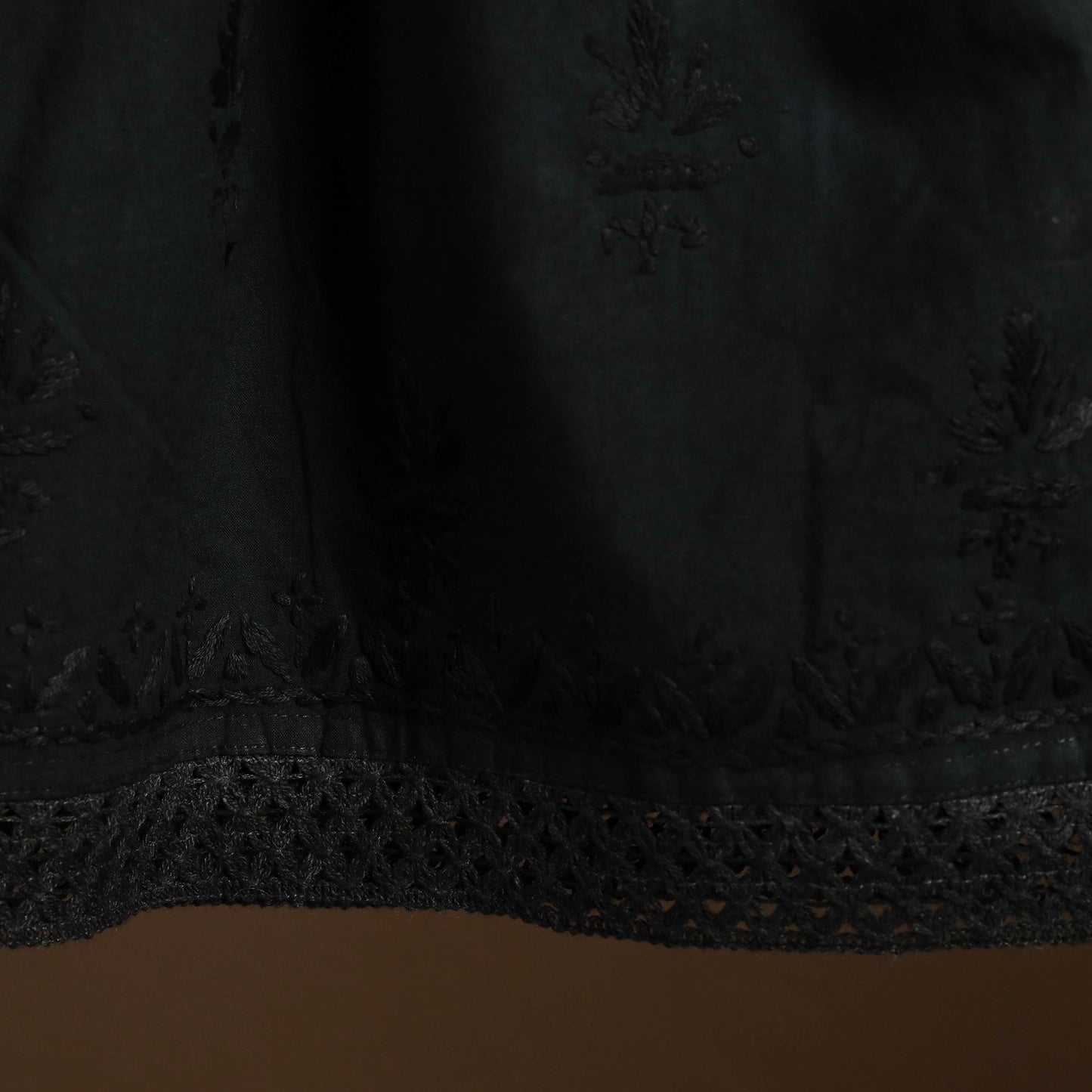 Black - cotton hand embroidery chikankari short 44