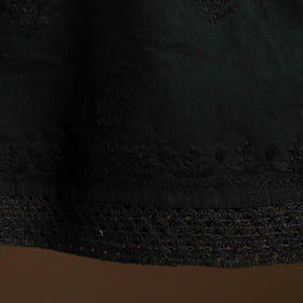 Buy Black Cotton Hand Embroidery Chikankari Short