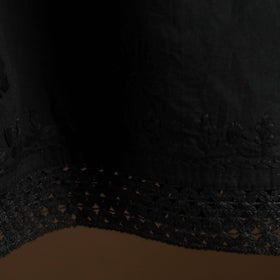Buy Black Cotton Hand Embroidery Chikankari Short