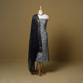 Pink - cotton hand kutch batik 3pc unstitched dress