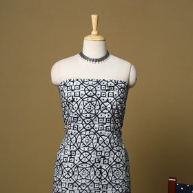 Pink - cotton hand kutch batik 3pc unstitched dress