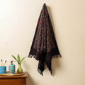 Black Block Print Cotton Ajrakh Handloom Towel