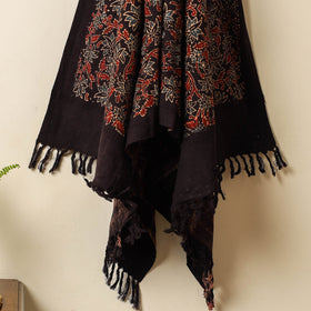 Black Block Print Cotton Ajrakh Handloom Towel