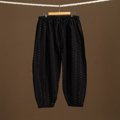 Black - cotton jacquard weave afghani salwar 13