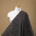  Black Block Print Cotton Jahota Fabric