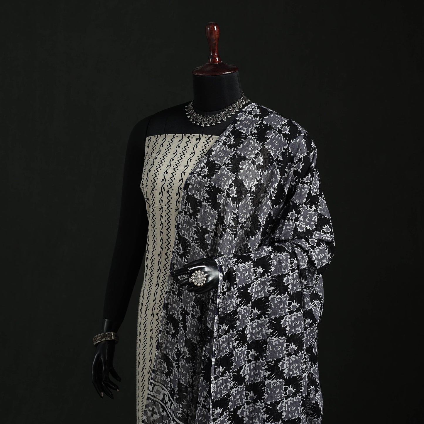 Cotton jaipur printed dupatta 04 - handcrafted