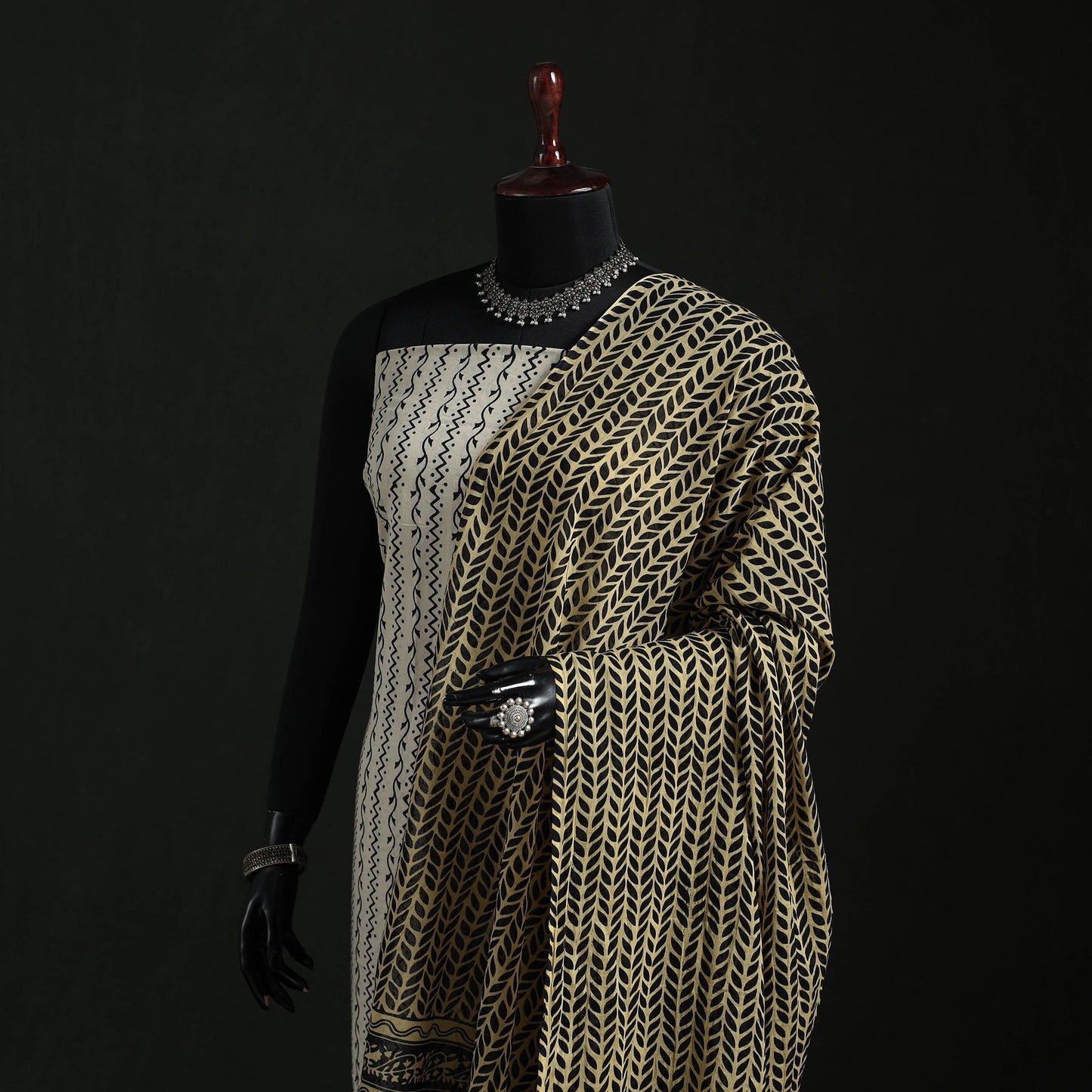 Cotton jaipur printed dupatta 08 - handcrafted