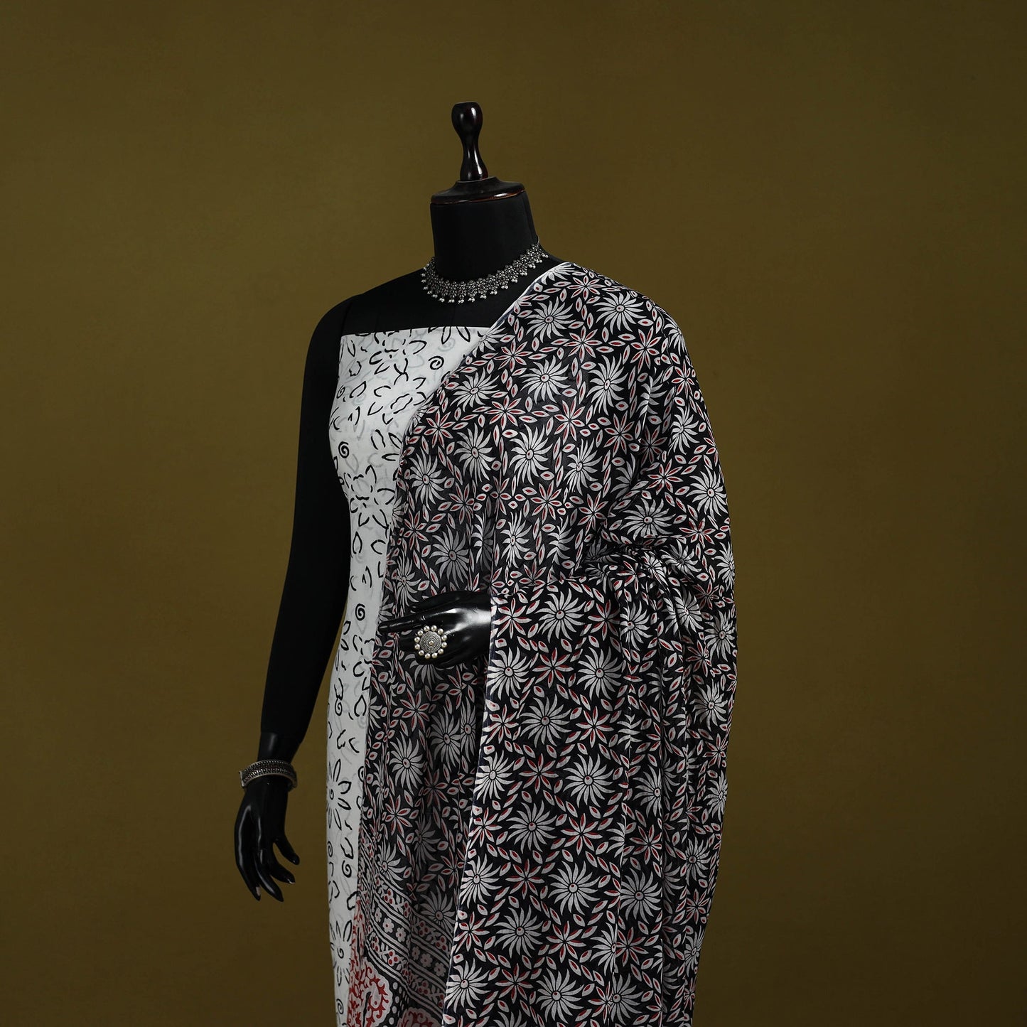 Cotton jaipur printed dupatta 107 - handcrafted
