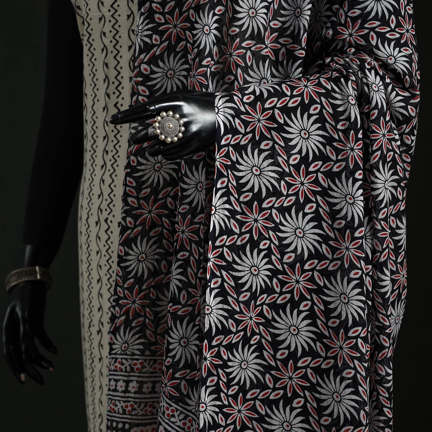 Cotton jaipur printed dupatta 27 - handcrafted