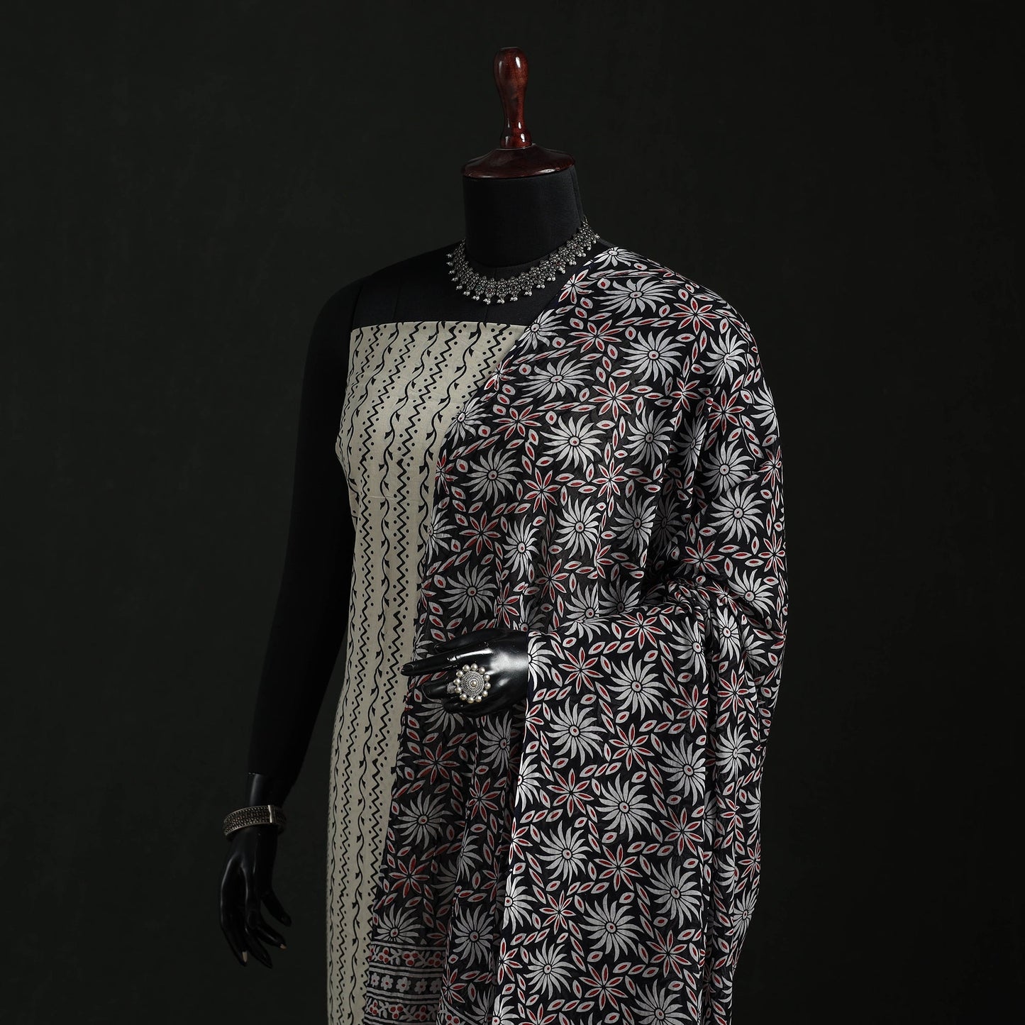 Cotton jaipur printed dupatta 27 - handcrafted