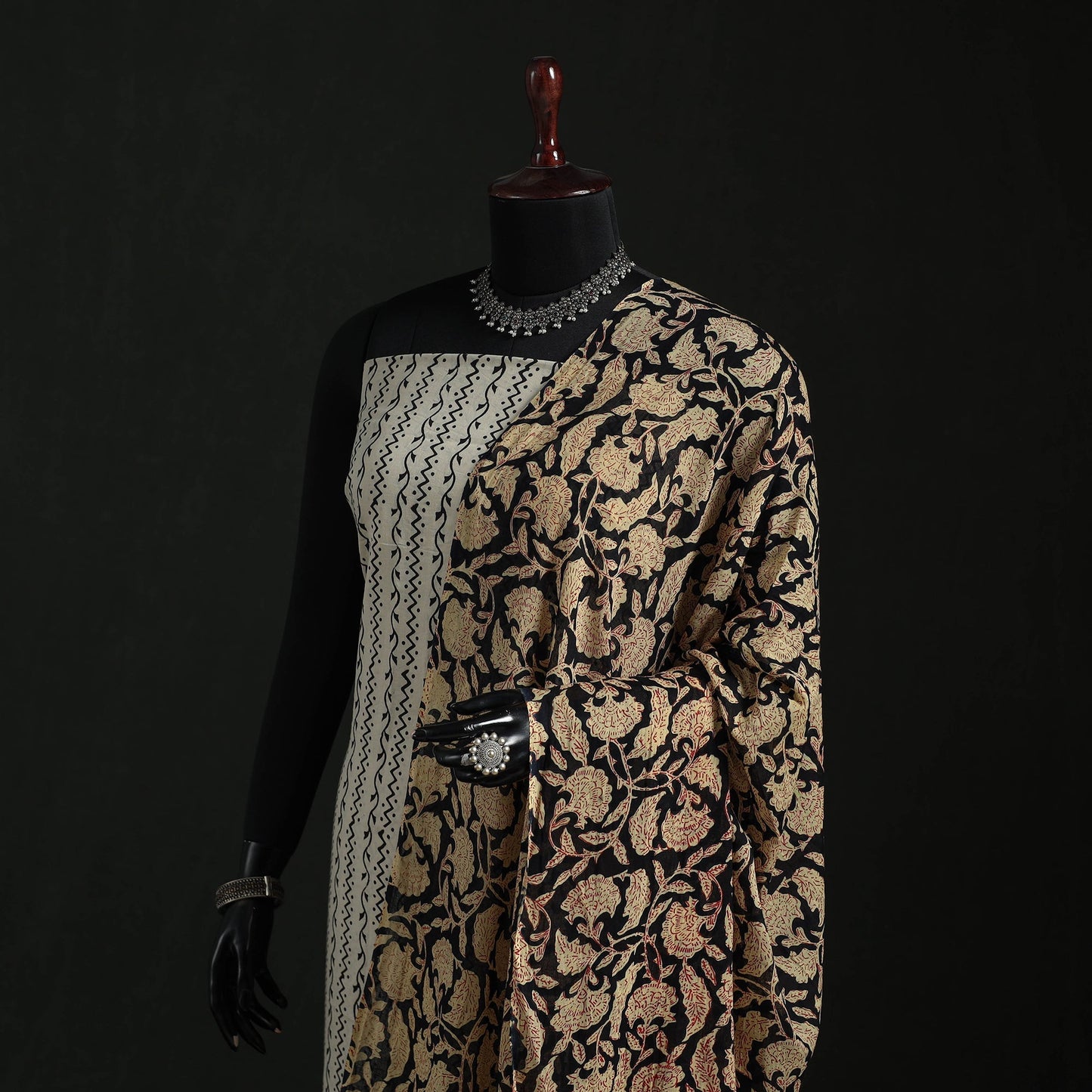 Cotton jaipur printed dupatta 48 - handcrafted