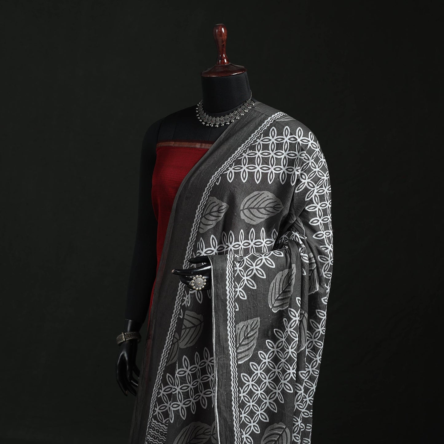 Cotton jaipur printed dupatta 70 - handcrafted