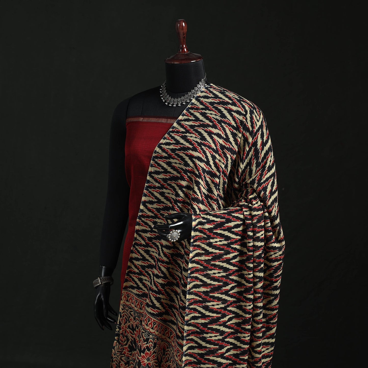 Cotton jaipur printed dupatta 76 - handcrafted