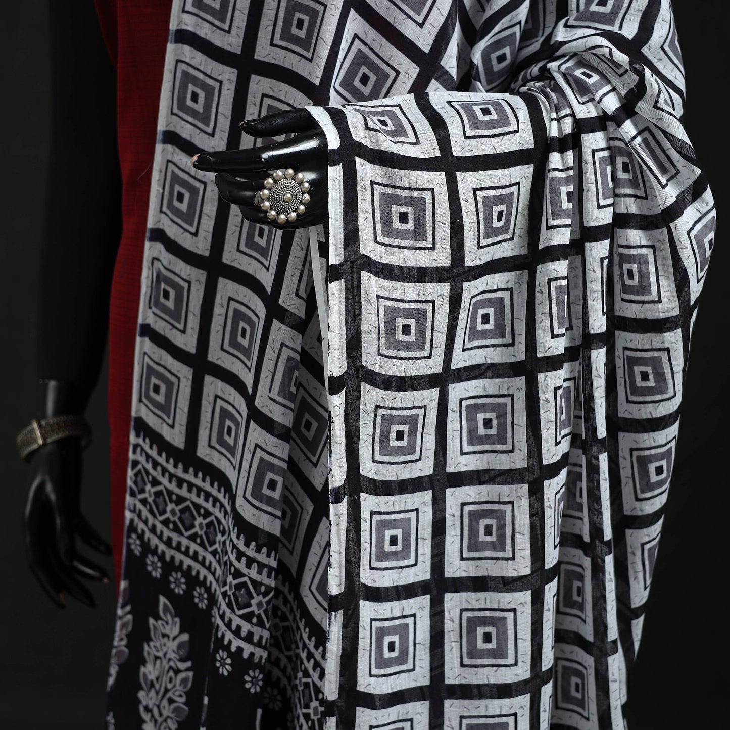 Cotton jaipur printed dupatta 83 - handcrafted