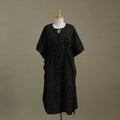 Black - cotton kaftan (long) 78 - handcrafted