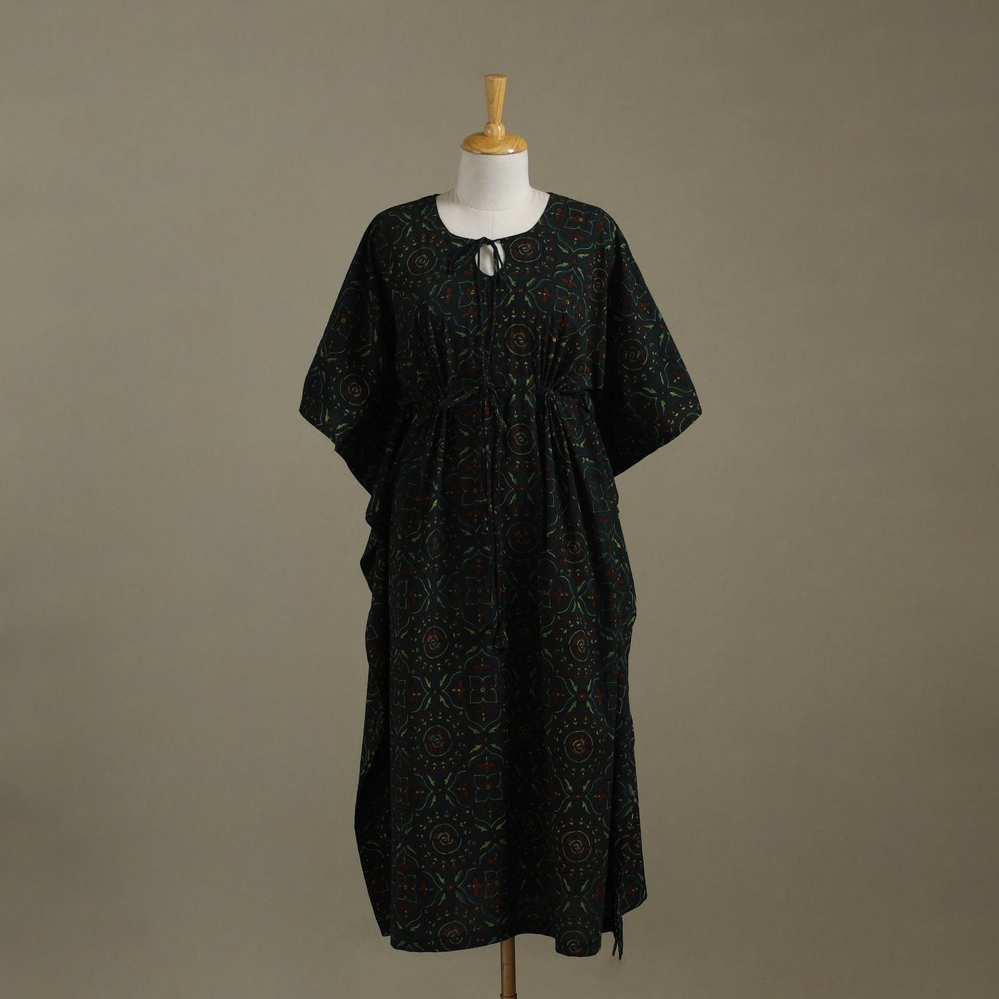 Black - cotton kaftan (long) 78 - handcrafted