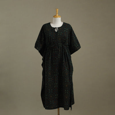 Black - cotton kaftan (long) 78 - handcrafted